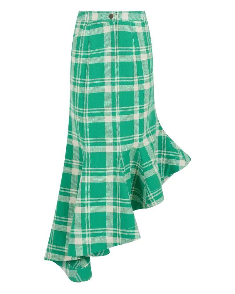 Rosie Assoulin plaid asymmetric skirt - Grün Grün