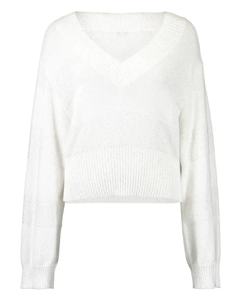 Brunello Cucinelli long-sleeve V-neck sweater - Weiß Weiß