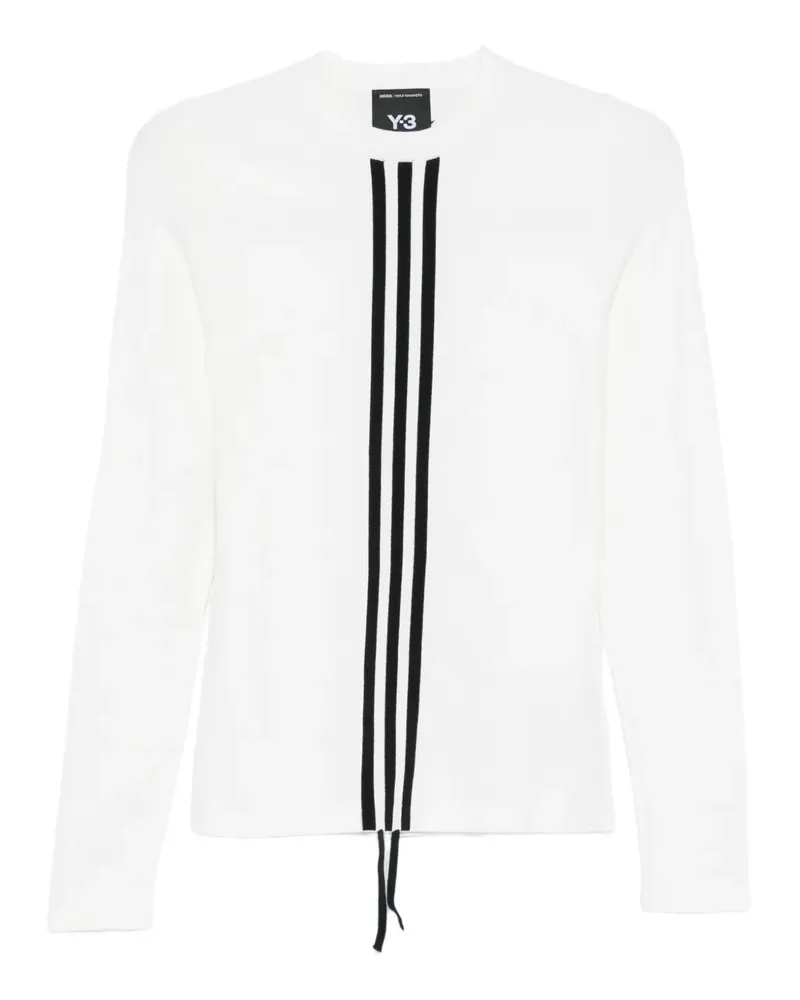 Y-3 Langarmshirt mit Streifendetail - Weiß Weiß