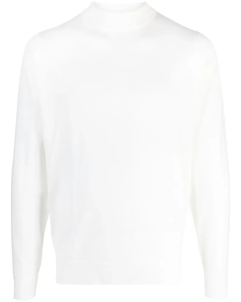 John Smedley Merinopullover mit Stehkragen - Weiß Weiß