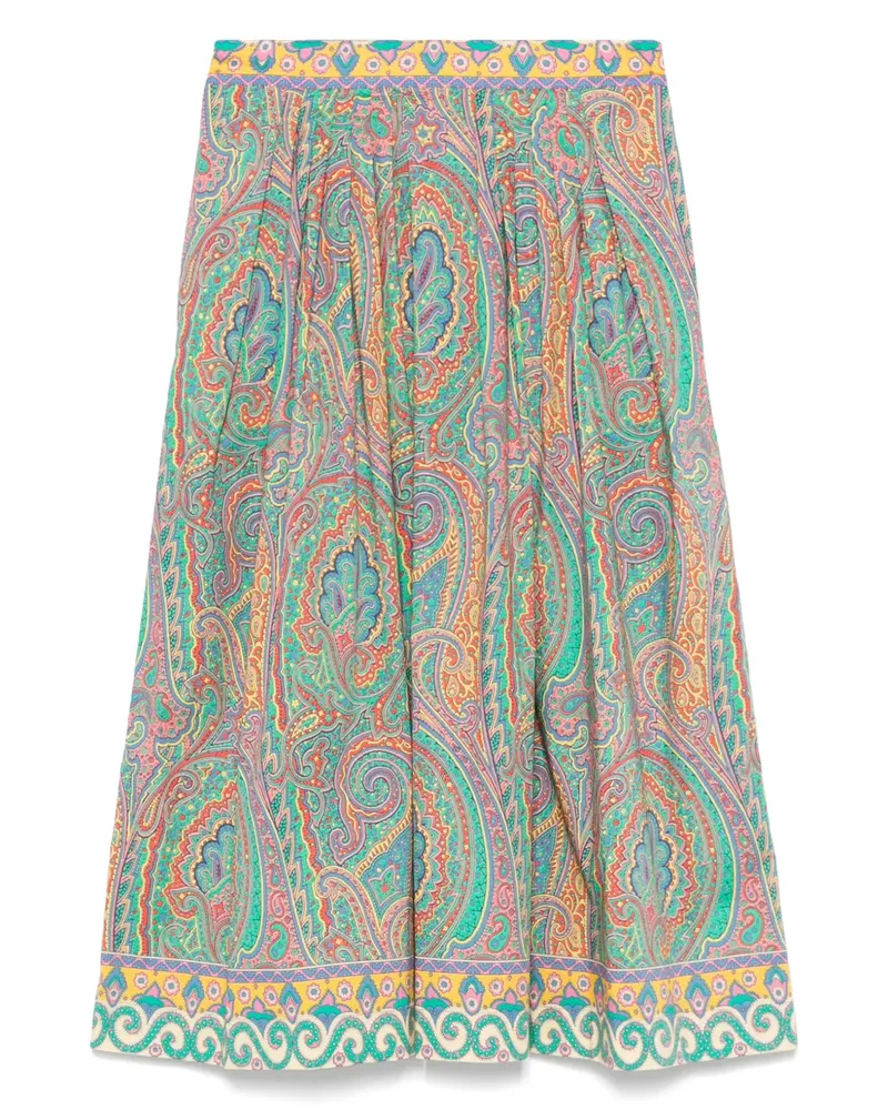 Etro Midirock mit Paisley-Print - Grün Grün