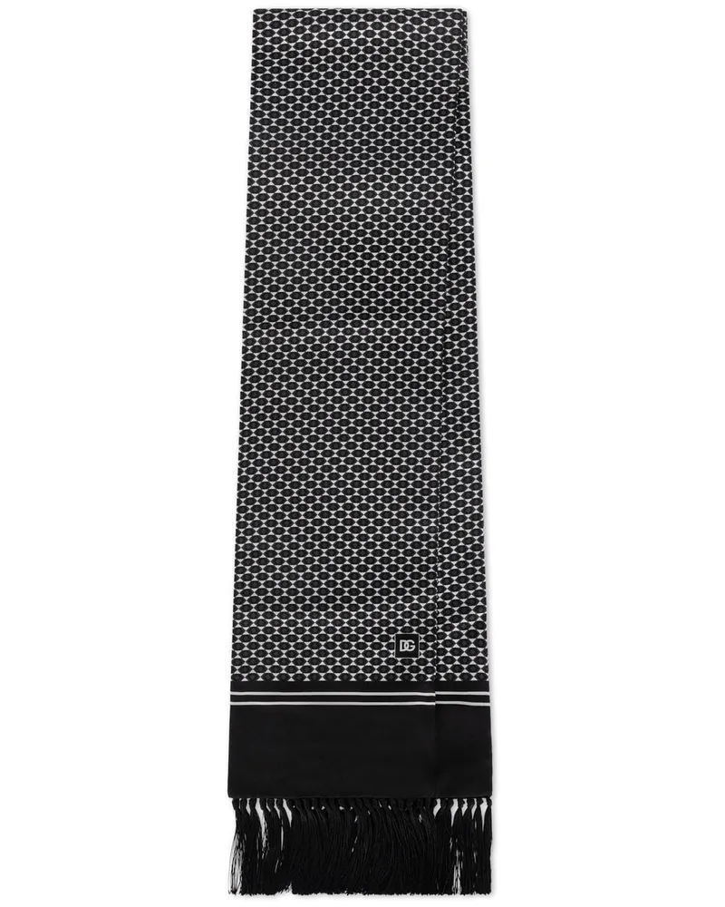 Dolce & Gabbana Seidenschal mit geometrischem Print - Schwarz Schwarz