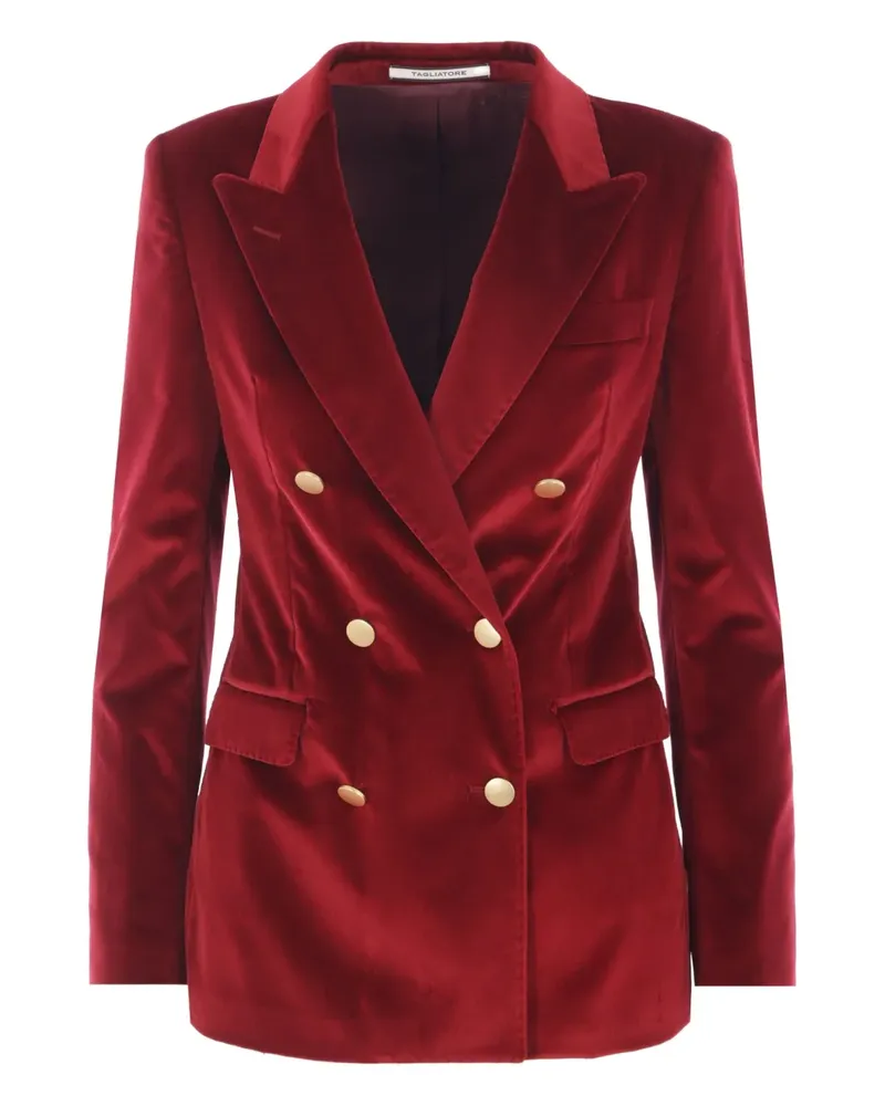 Tagliatore Doppelreihiger Blazer aus Samt - Rot Rot