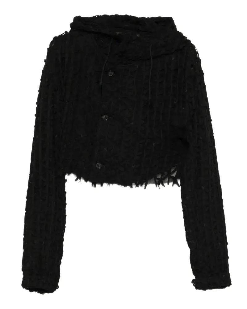Comme des Garçons Strukturierte Jacke mit ungesäumten Kanten - Schwarz Schwarz