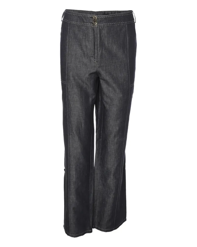 Elena Mirò Hose mit Kontrastnähten - Blau Blau