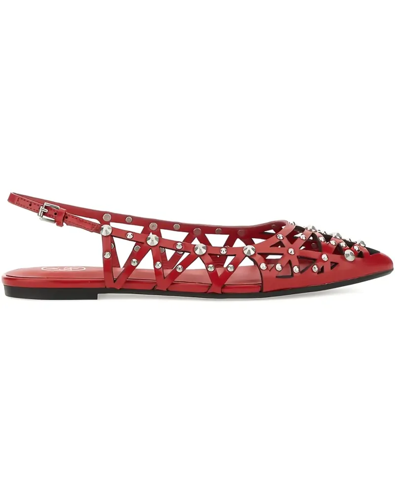ash Flache Pumps mit Nieten - Rot Rot