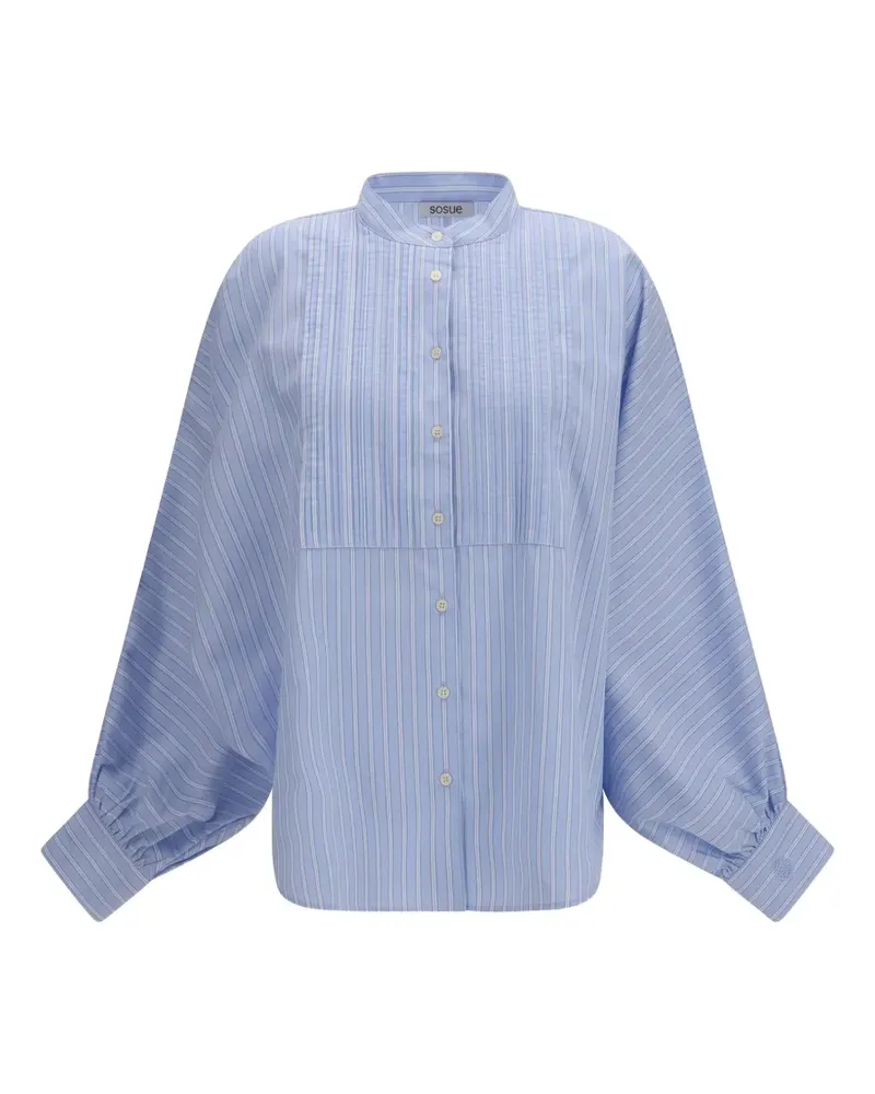 SoSUE Antonia stripe-print pleated shirt - Blau Blau