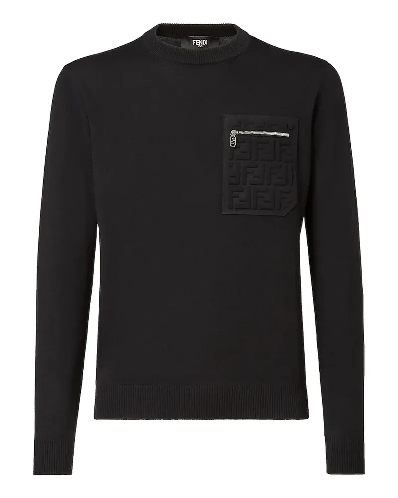 Fendi Pullover mit aufgesetzter Tasche - Schwarz Schwarz