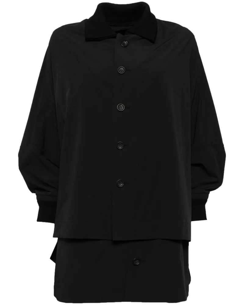 Yohji Yamamoto Mantel im Layering-Look Schwarz