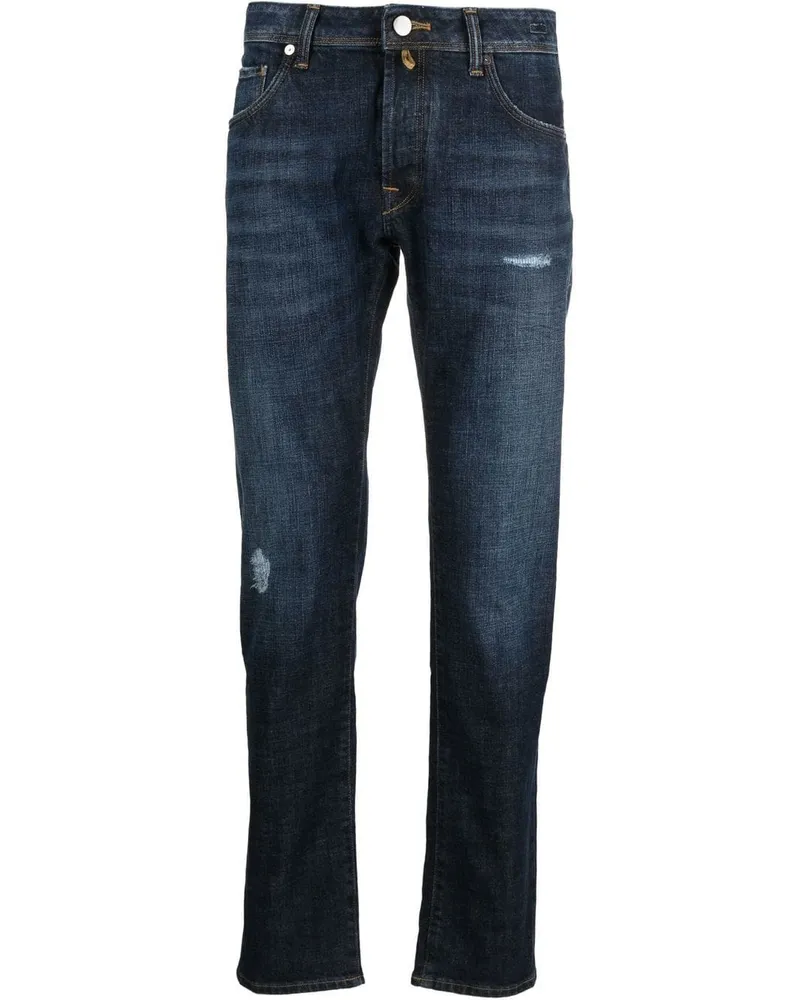 Incotex Tief sitzende Straight-Leg-Jeans Blau