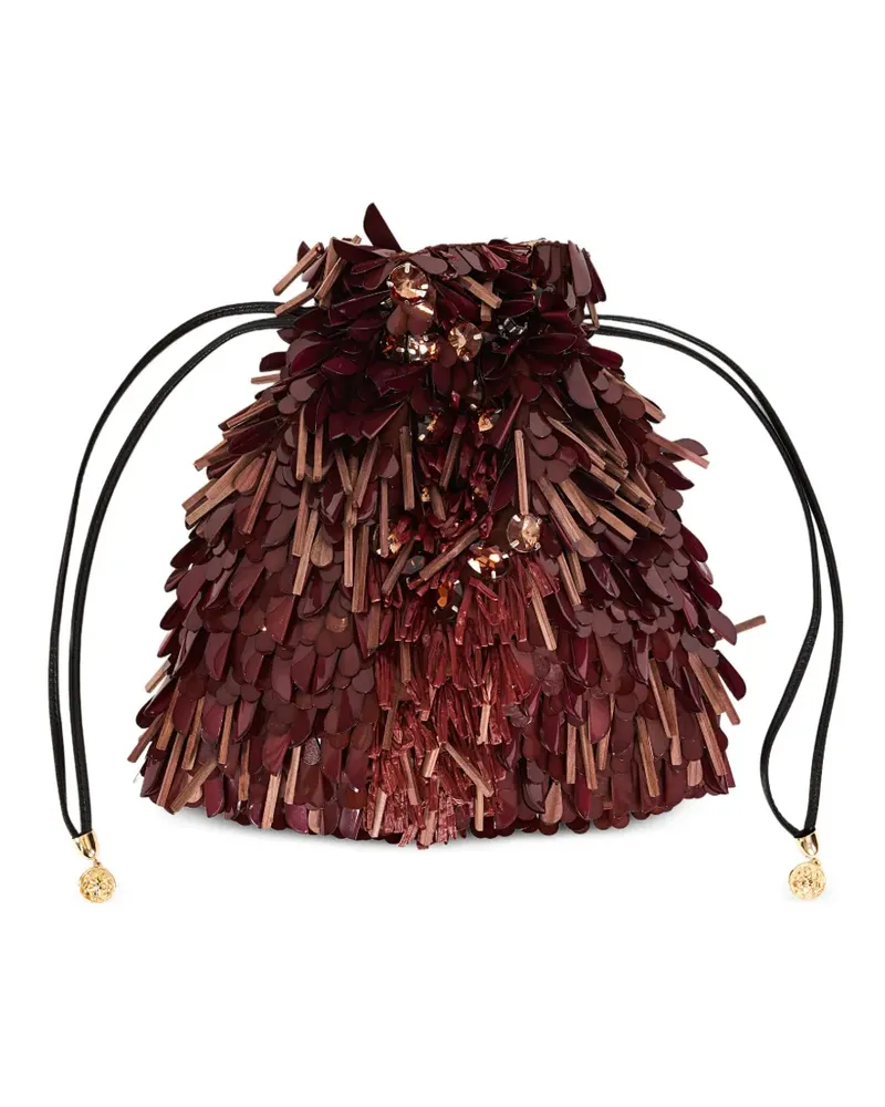 La DoubleJ Dustbag pochette embroidered - Braun Braun