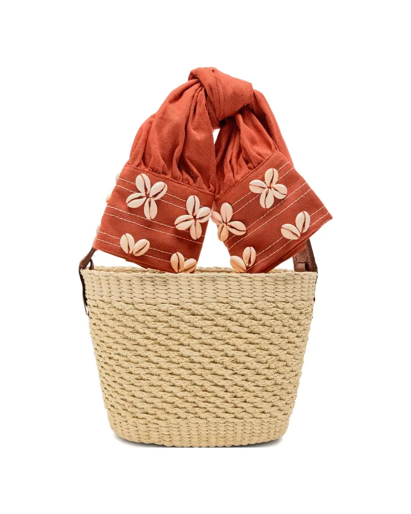 Sensi Studio mini shell-sleeve basket bag - Nude Nude