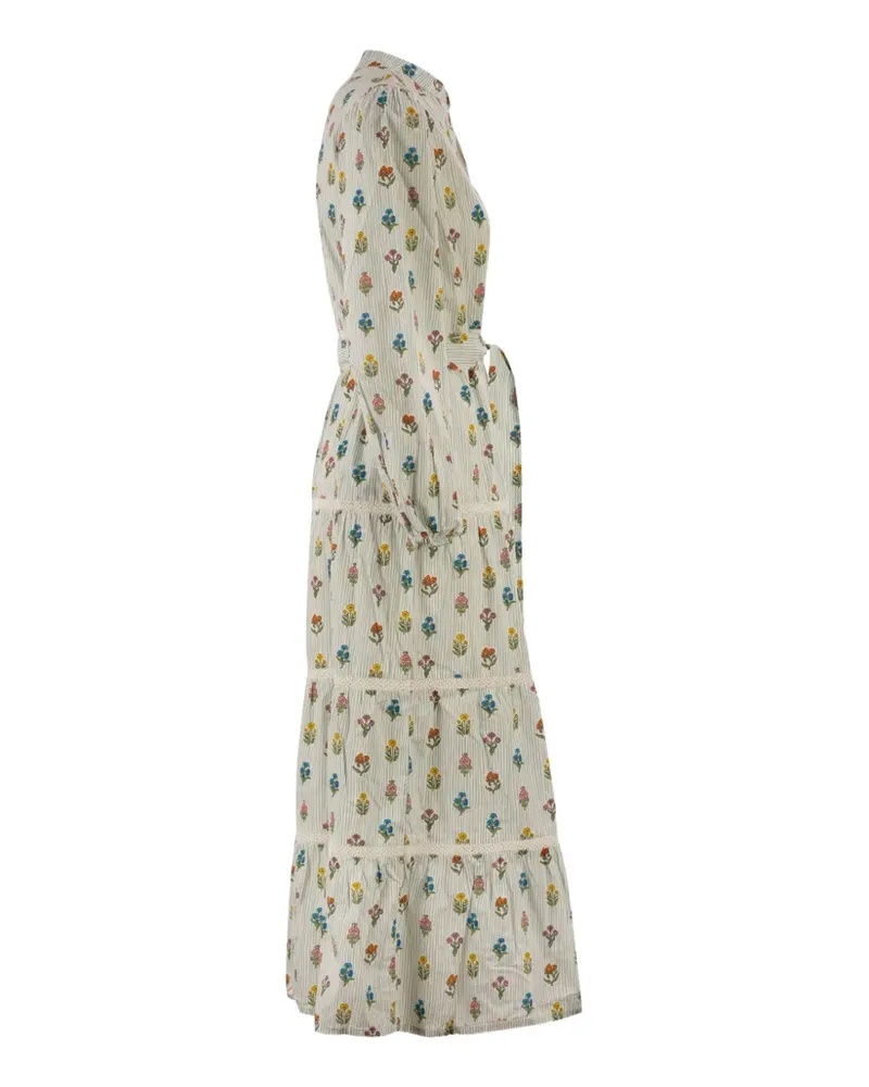 MC2 Saint Barth Mumbai floral-print midi dress - Nude Nude