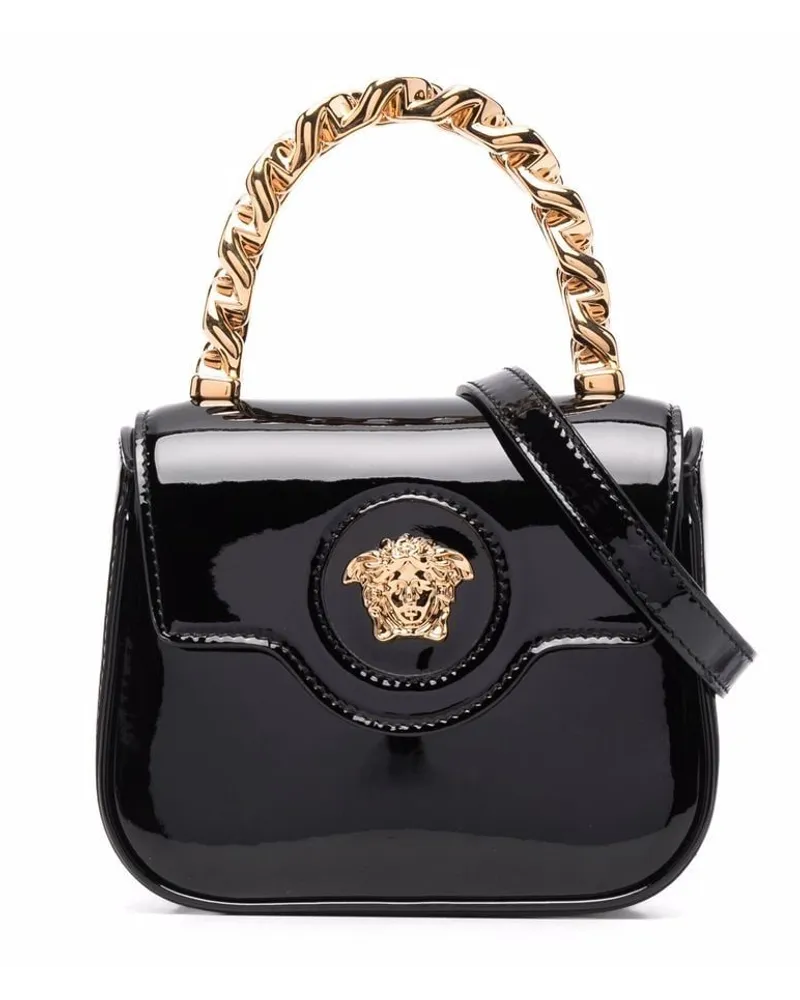 Versace La Medusa patent mini bag - Schwarz Schwarz