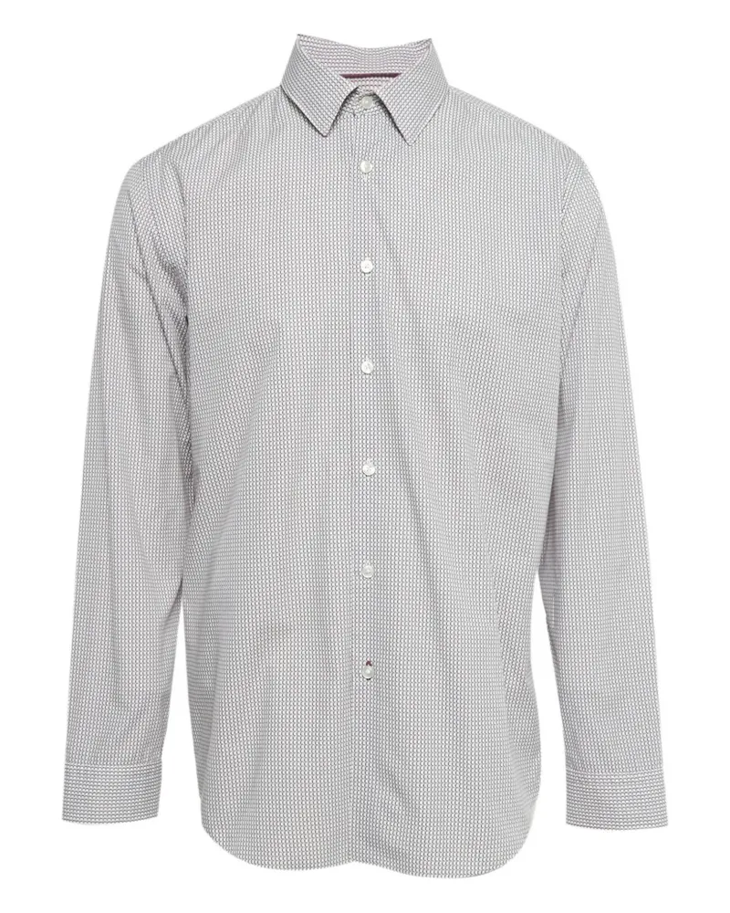 HUGO BOSS micro-print cotton shirt - Weiß Weiß