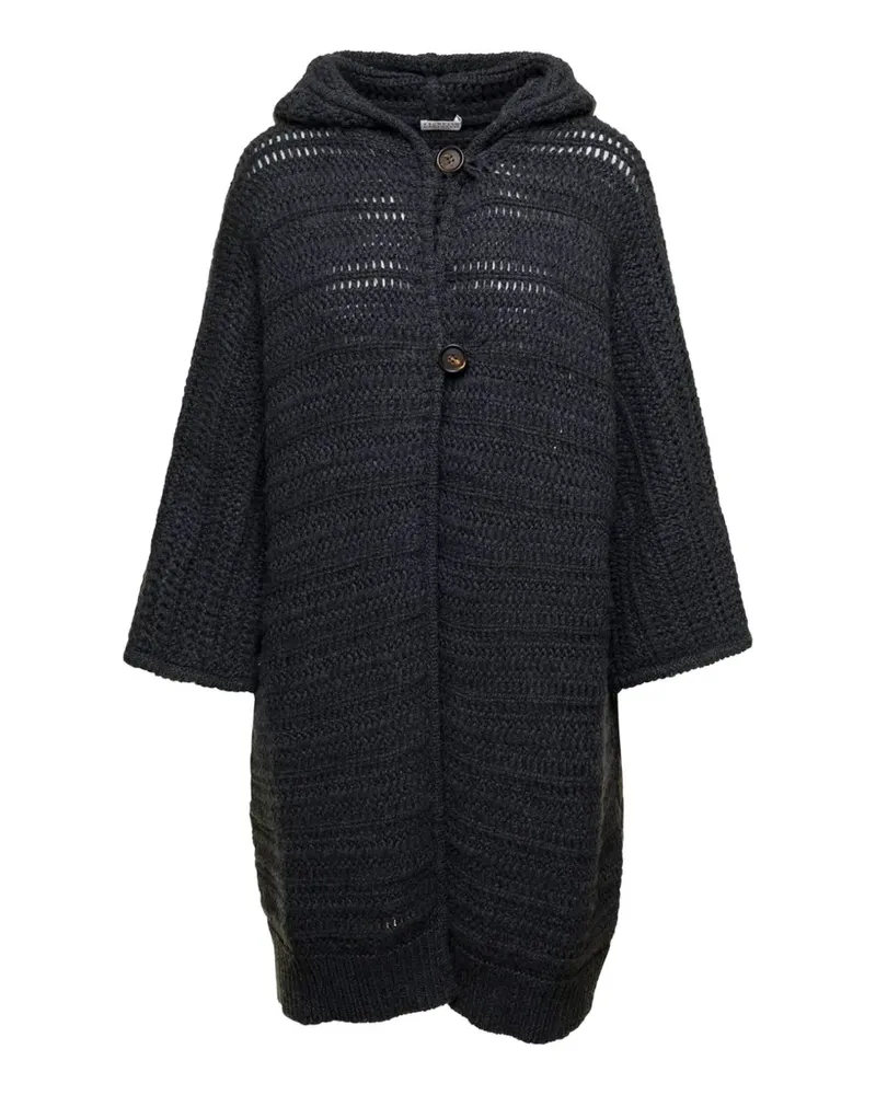 Brunello Cucinelli hooded chunky-knit cardigan coat - Schwarz Schwarz