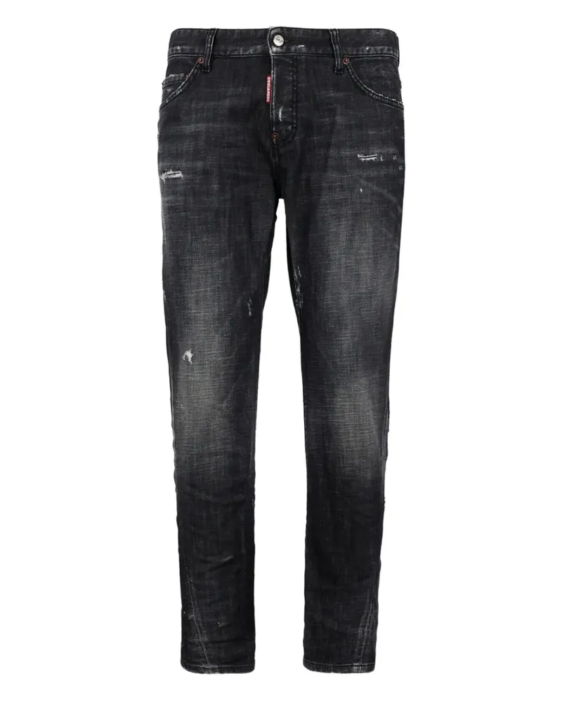 Dsquared2 Schmale Jeans mit Waschung - Schwarz Schwarz