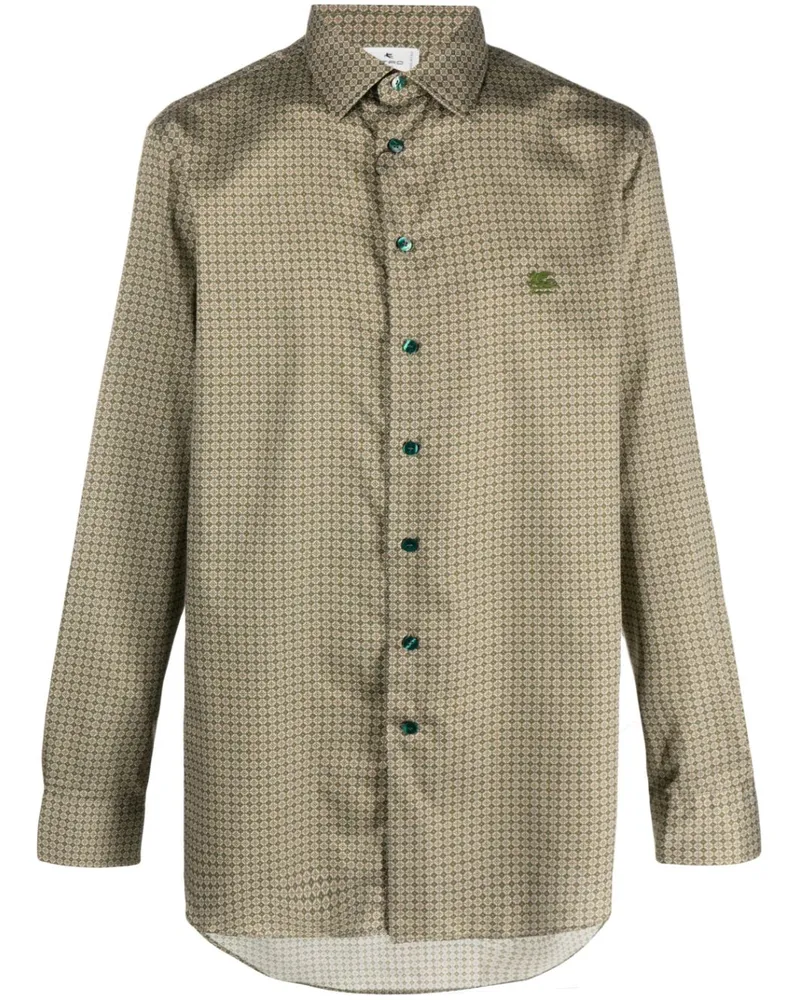Etro Geometrisch gemustertes Hemd - Grün Grün