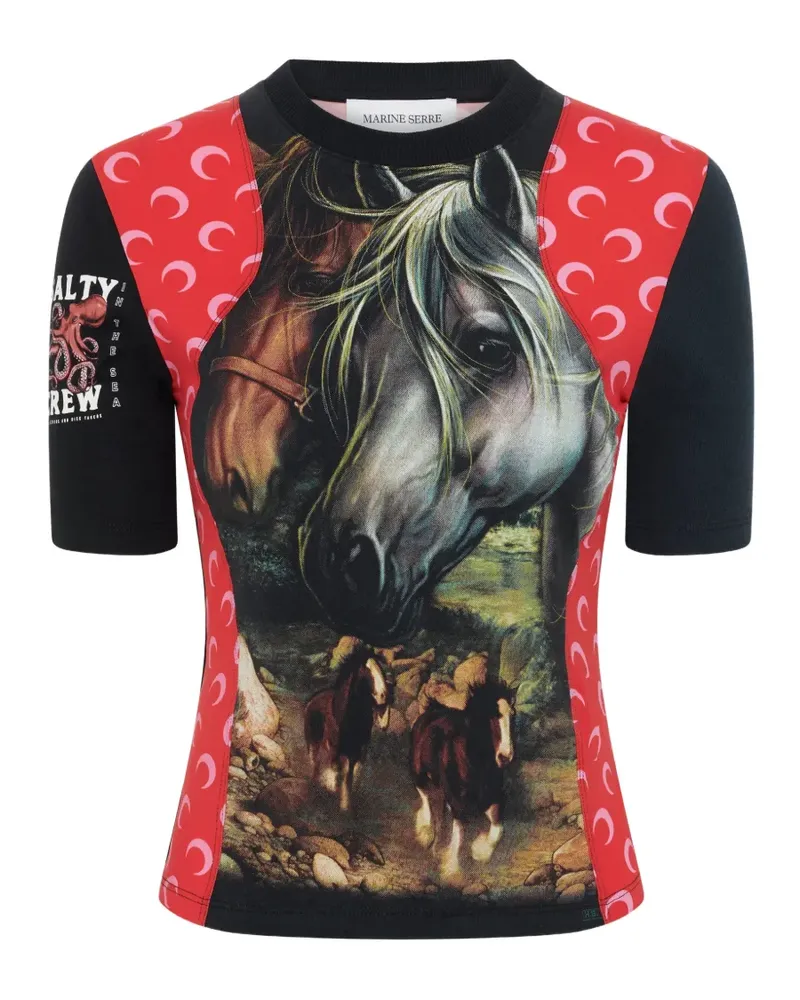 Marine Serre Lunar New Year T-Shirt - Schwarz Schwarz