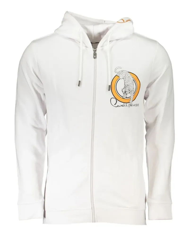 Roberto Cavalli leopard-print zip-fastening sweatshirt - Weiß Weiß