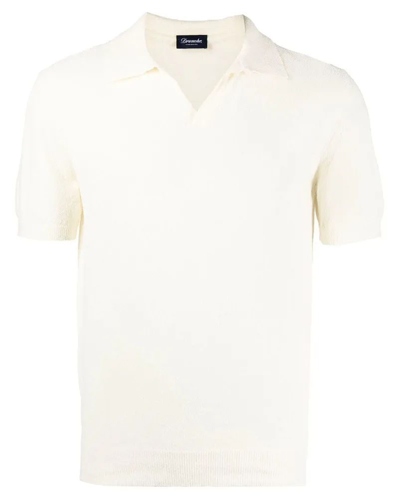 Drumohr  Poloshirt mit V-Ausschnitt - Weiß Weiß
