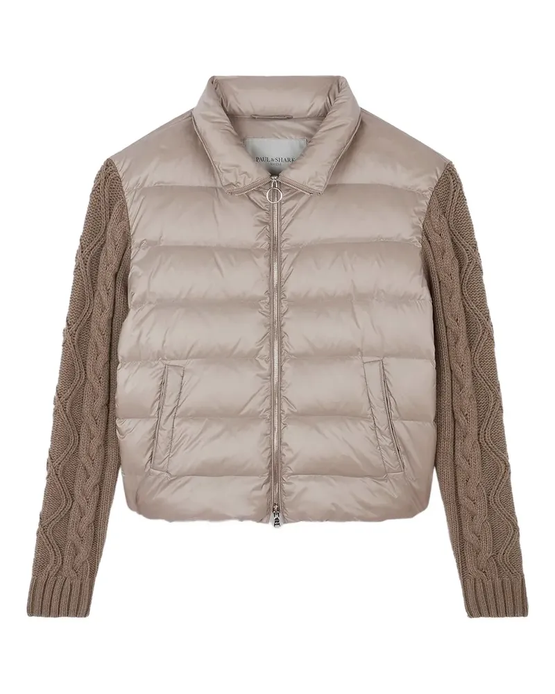 Paul & Shark cable-knit padded jacket - Nude Nude