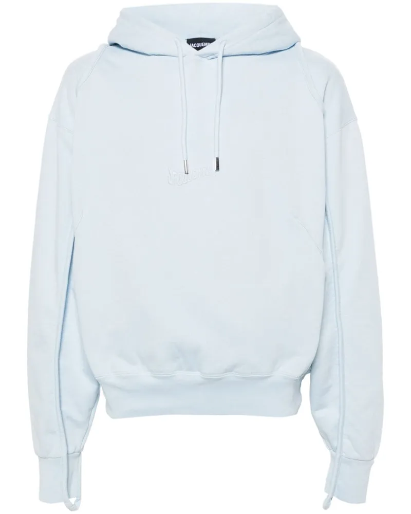 Jacquemus Hoodie mit Logo-Stickerei Blau