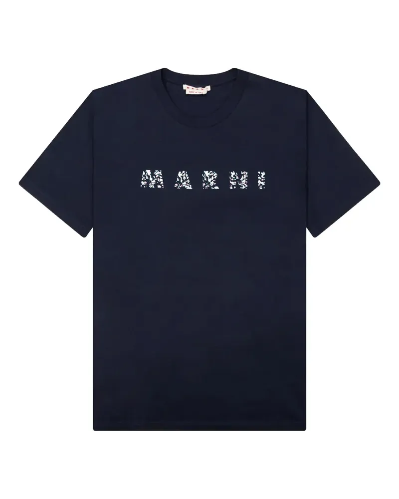 Marni logo-print short-sleeve T-shirt - Blau Blau
