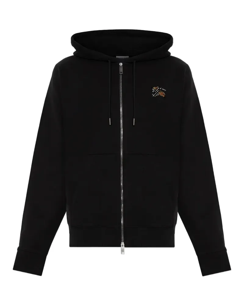 Burberry embroidered zip-up hoodie - Schwarz Schwarz