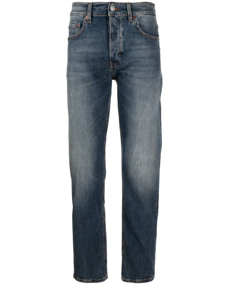 Haikure Gerade Jeans mit Stone-Wash-Effekt Blau