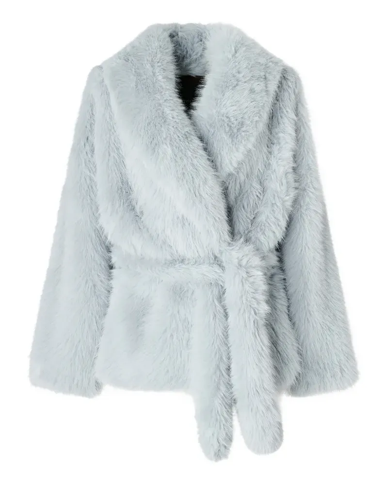 Pinko faux fur blouson jacket with belt - Blau Blau