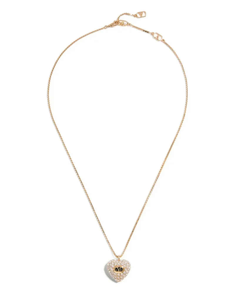 Valentino Garavani Coeur Royal crystal-embellished heart necklace - Gold Gold