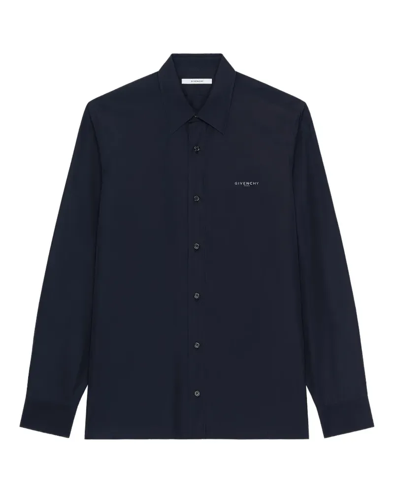 Givenchy Hemd aus Popeline mit  Paris-Cut-Thread - Blau Blau