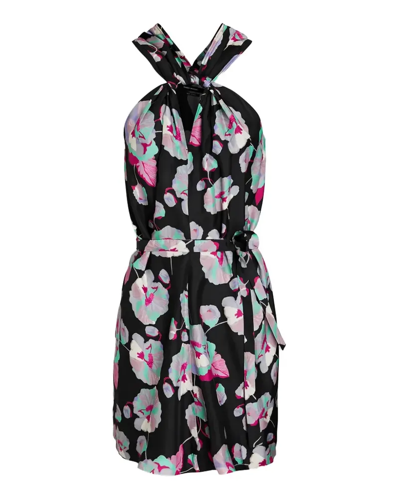Isabel Marant twist-front floral-print mini dress - Schwarz Schwarz