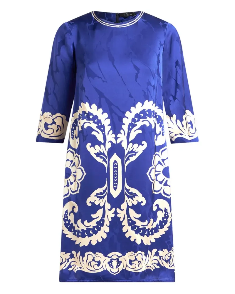 Etro Kleid mit Jacquardmuster - Blau Blau