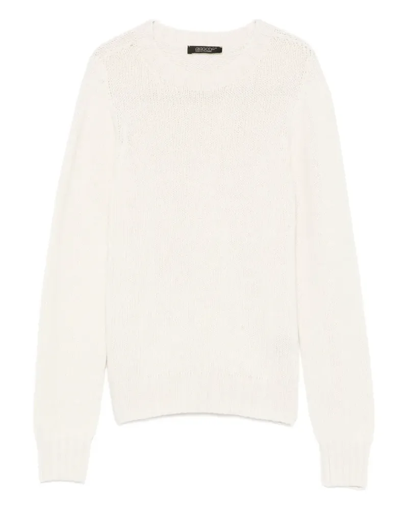 ARAGONA Kaschmirpullover mit Rundhalsausschnitt - Weiß Weiß