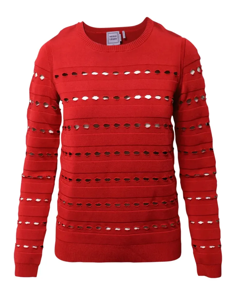 Hervé Léger cut-outs ribbed sweater - Rot Rot