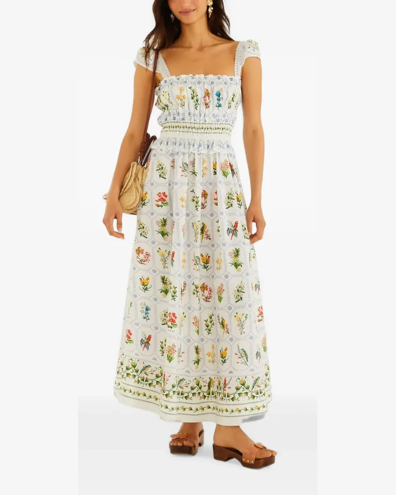 FARM Rio Tropical Maxikleid aus Porzellan - Weiß Weiß