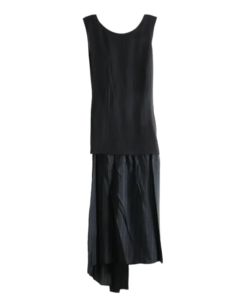 Yohji Yamamoto Asymmetrisches Midikleid - Schwarz Schwarz