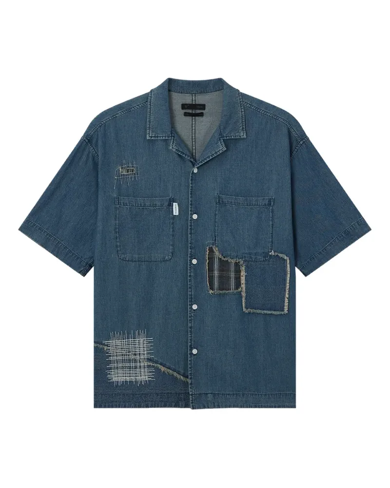 FIVE CM short-sleeved denim shirt - Blau Blau