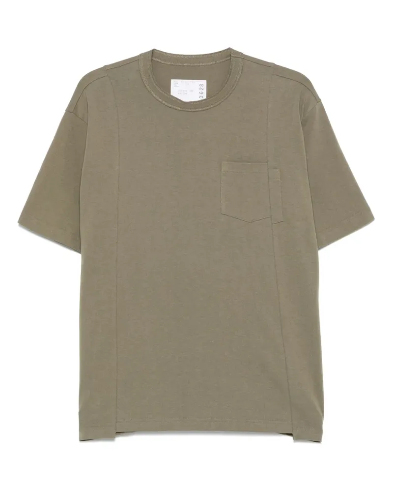 Sacai T-Shirt mit Tasche - Grün Grün