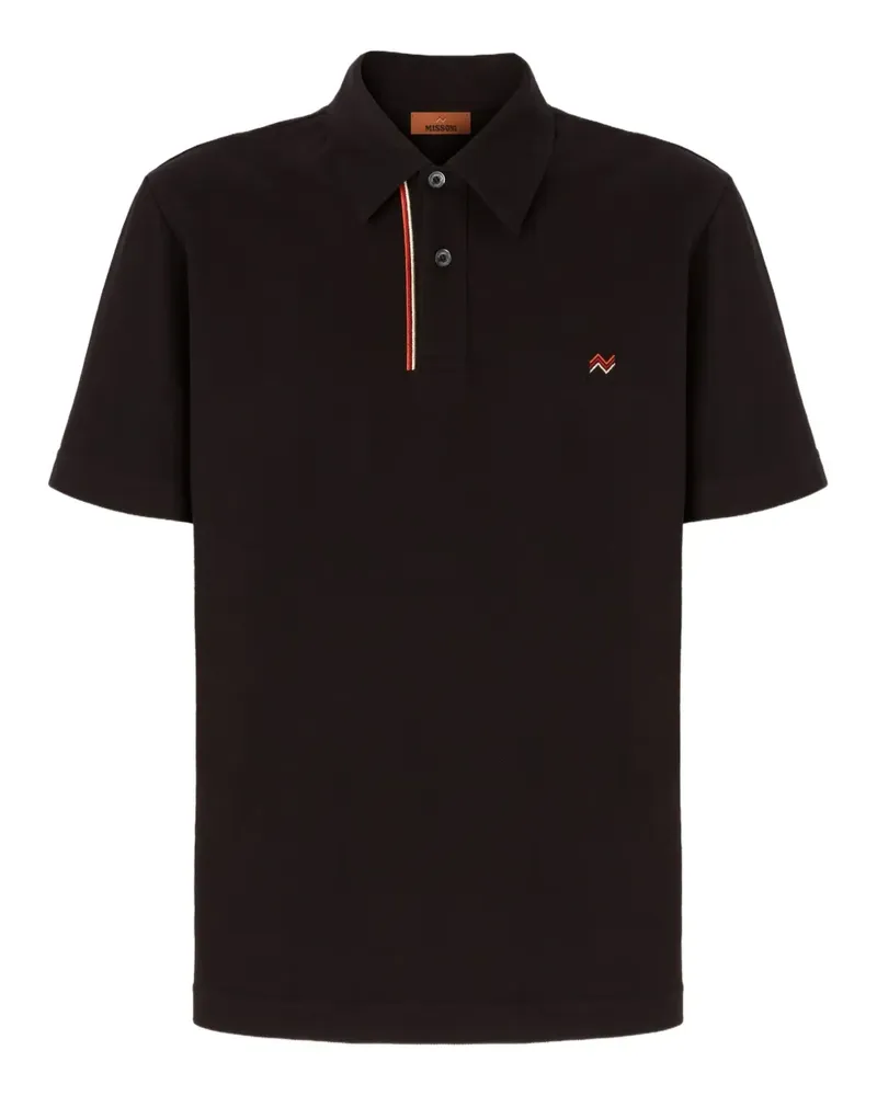 Missoni Poloshirt mit Logo-Stickerei - Schwarz Schwarz