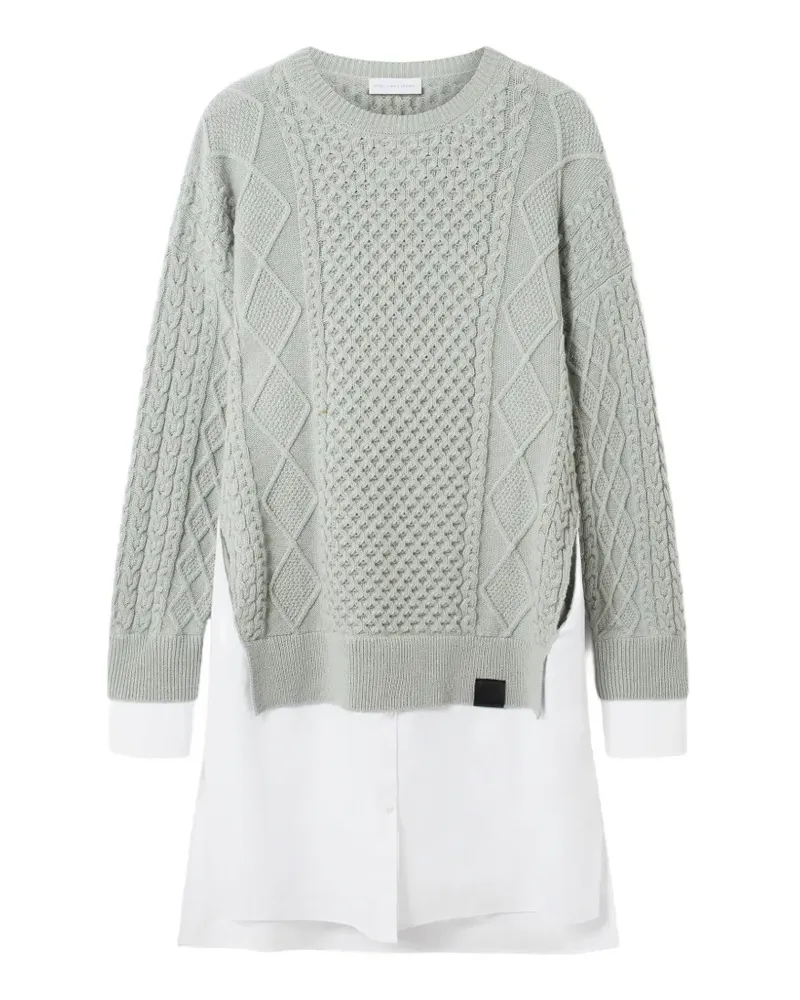 Stella McCartney cable-knit side-slit mini dress - Grün Grün