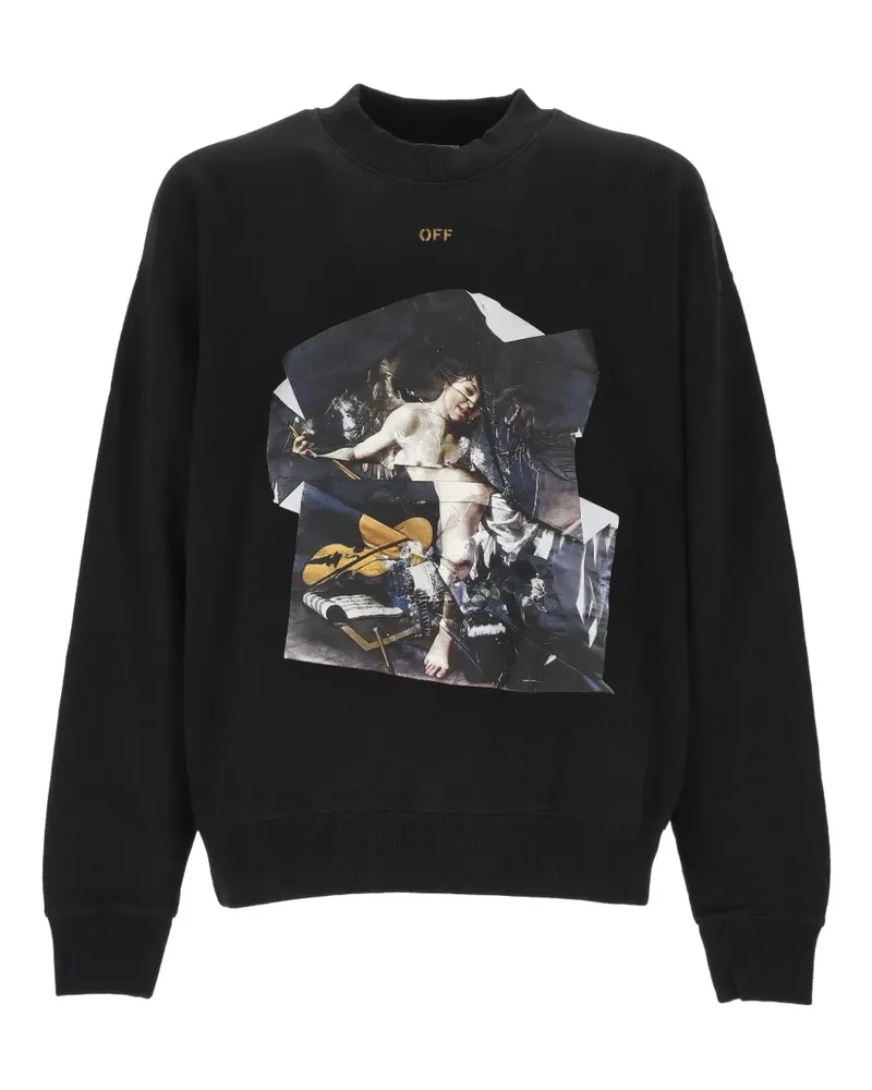 OFF-WHITE Sweatshirt mit Artwork-Print - Schwarz Schwarz