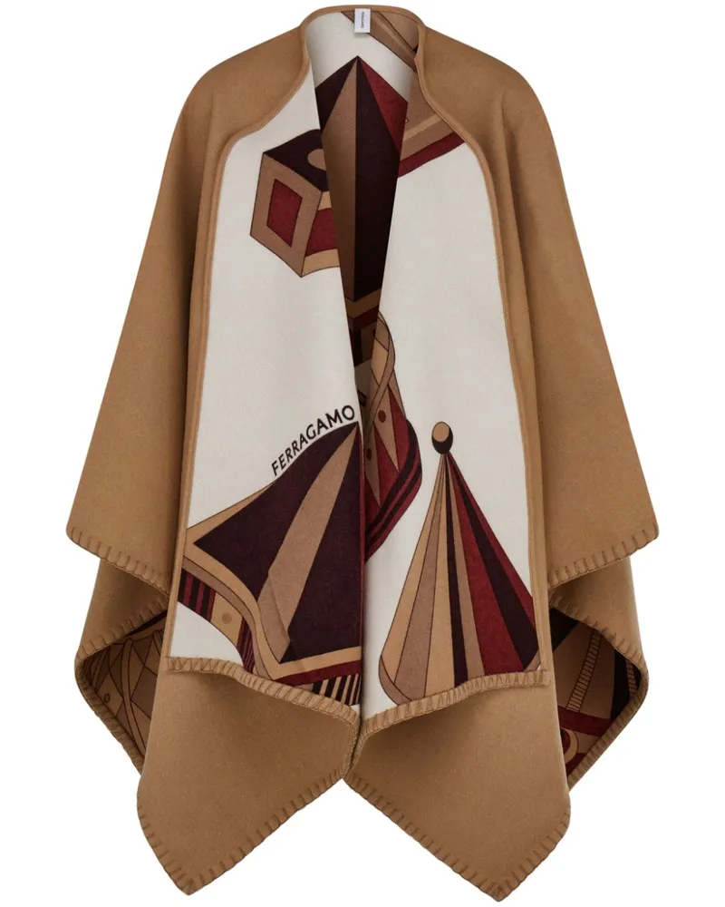 Ferragamo Wendbares Cape mit Nadir-Print - Rot Rot