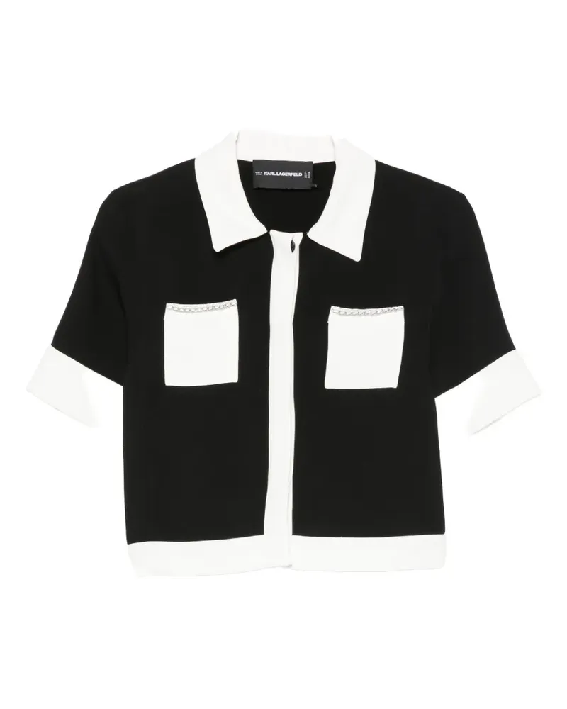 Karl Lagerfeld Cropped-Jacke mit Ketten - Schwarz Schwarz