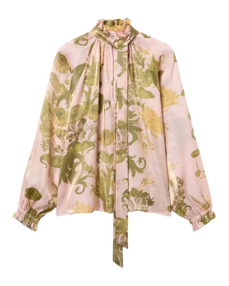 La DoubleJ Bluse mit Blumenprint - Rosa Rosa