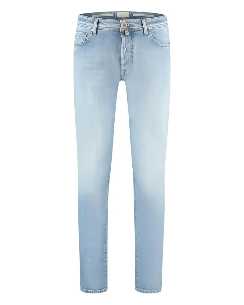 Jacob Cohën logo-patch jeans - Blau Blau