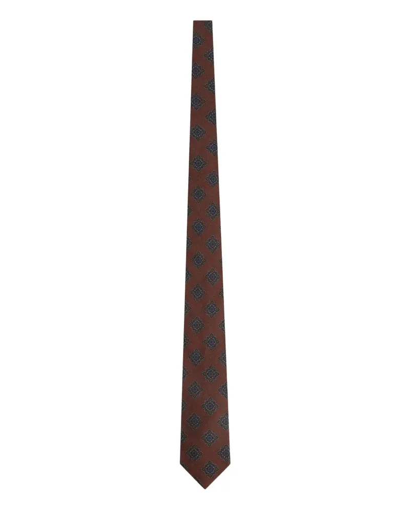 Ermenegildo Zegna patterned wool tie - Braun Braun