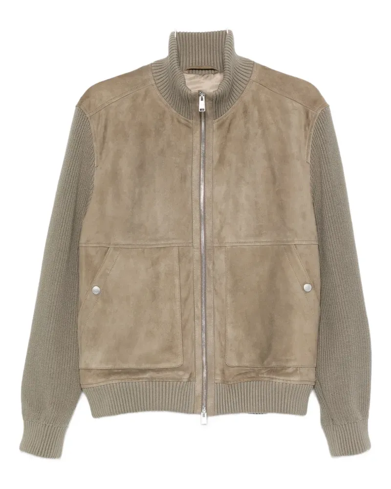 HUGO BOSS zip-up bomber jacket - Nude Nude